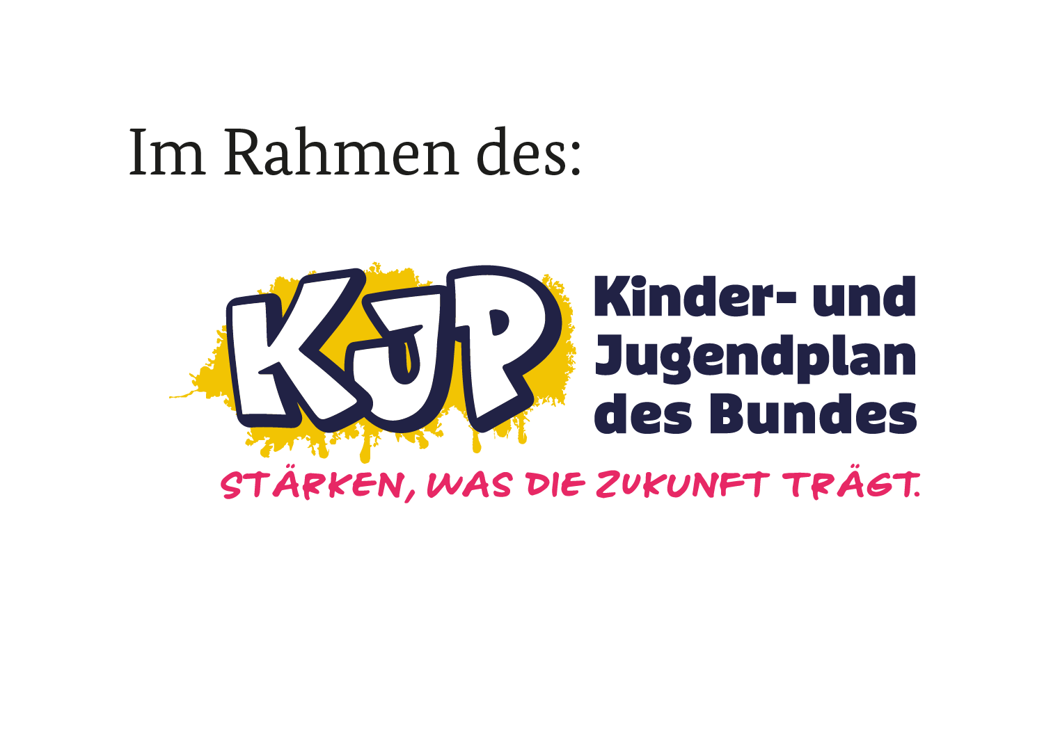 Das Foto Zeigt das Logo des Kinder- und Jugendplan des Bundes.
